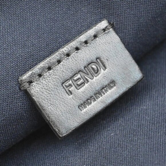 FENDI Logo Bugs Monster Clutch Hand Bag Leather Navy Blue SHW Italy 67KA952 - Picture 7 of 15